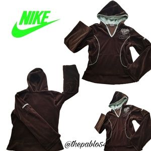 Girls Nike Velour Brown Hooded Sweater 6X